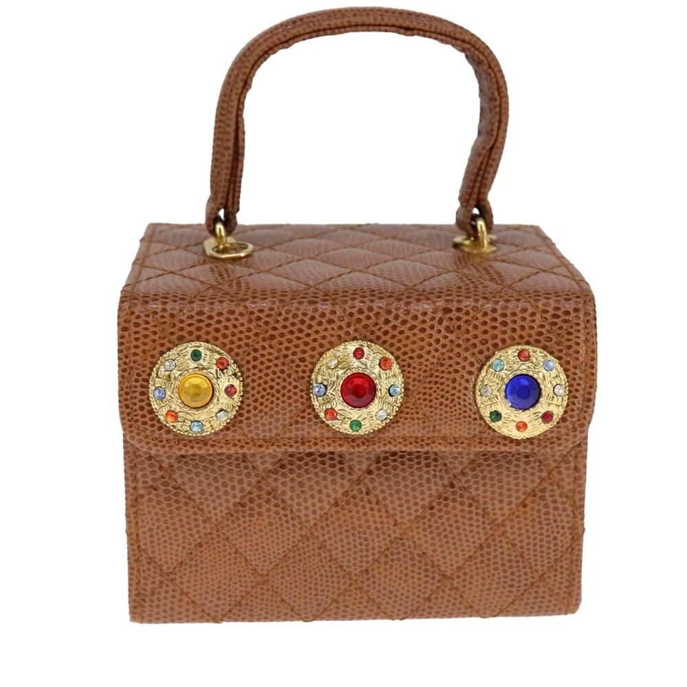 Fendi Leather Vanity Handbag Brown